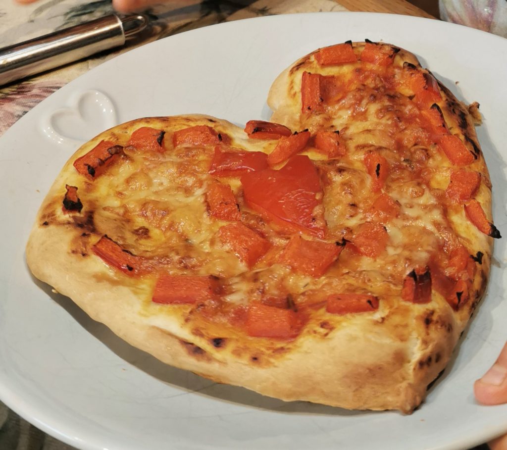 Mrs Dove - heart shaped pizza